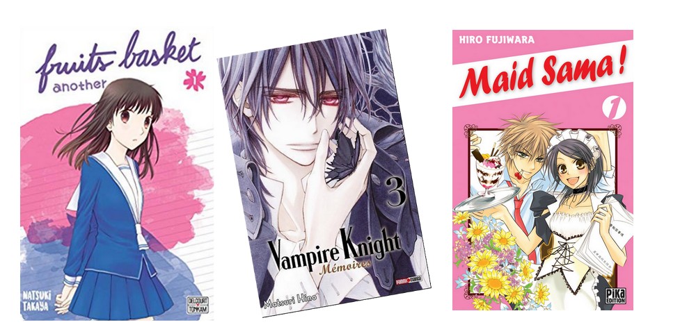 Manga shojo - illustration Fruit basket, Vampire Knight, Mad Sama