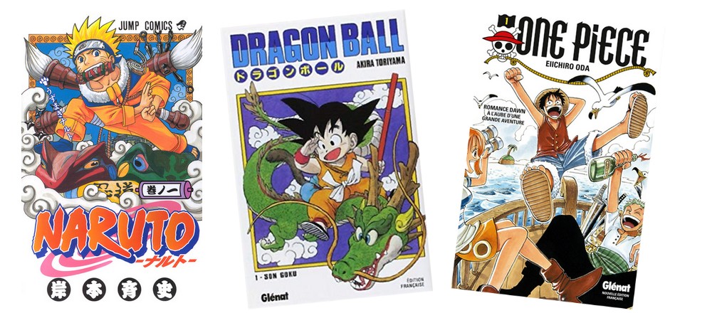 Manga Shonen  - illustration Naruto, Dragon Ball, One Piece