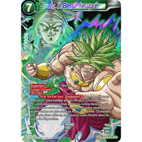 Dragon Ball Super Card Game carte évolution Broly