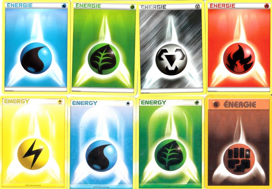 différentes cartes énergies pokémon